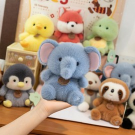 Rexinc Scented Elephant Plushie Stuffed Animal, Ultra Soft Cute Cuddly Plush Toy with Beads, Squishy Squeezable Desk Pal Stuffed Toy for Kids Toddlers, 6.8 Inches