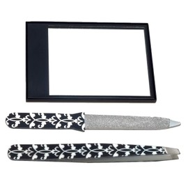Vanity Care Beautymate Nail File, Tweezers & Mirror Set