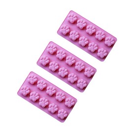 SET OF 3 PACK X Mini Silicone DOG Pet Animal Paw Print Ice Cube Chocolate Soap Candle Tray Mold Party maker (Ships From USA)