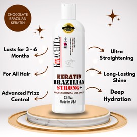 KERACHITA Professional Brazilian Keratin Hair Smoothing Treatment 32 floz (1 Litre) | Chocolate, Strong, Blowout Straightening, Enhanced, Made in USA