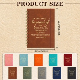 Qilery 20 Pcs Thank You Gifts A4 Leather Journal Bulk Employee Appreciation Spiral Notebook Gifts Small Notepad Inspirational Notebooks for Men Women Coworker Teacher,280 Pages