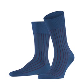 FALKE Men's Shadow Striped Dress Socks, Blue (Sapphire 6055), 8-9