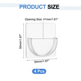 uxcell 2 Pack Shower Rod Holder, 1.61 Inch Adhesive Shower Curtain Rod Holder No Drilling Shower Rod Holders for Bathroom Bedroom, Clear(Rod Not Included)