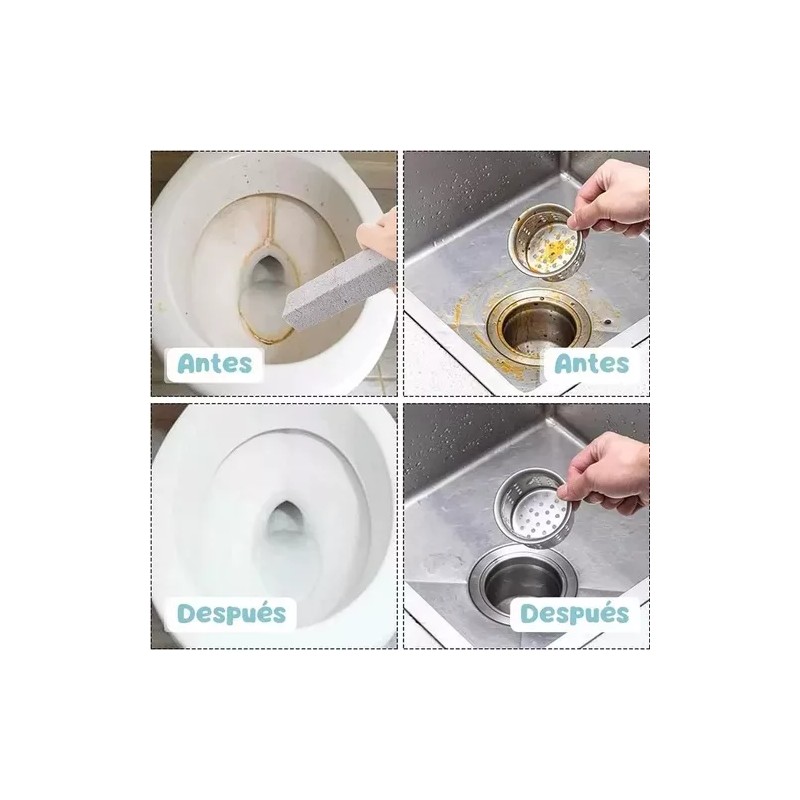 Mafab Limpieza De Inodoro Piedra Pómez Cepillo Baños Con Guantes