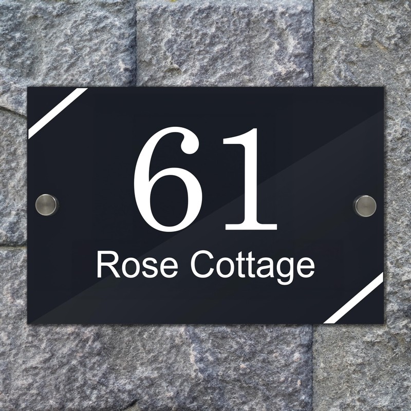 Badgemaster Modern Anthracite House Number Sign Plaque Stainless Steel Standoffs