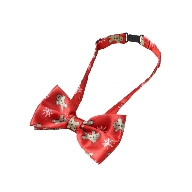 Komonee Christmas Bow Tie Red Gingerbread Xmas Colourful Novelty Funny