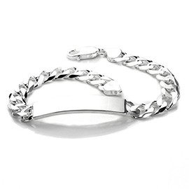 Sterling Silver Light Open Curb Identity ID Bracelet