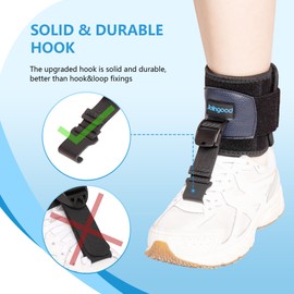 joingood AFO Foot Drop Brace for Walking, Drop Foot Brace for Walking with Shoes, Adjustable Foot Brace for Drop Foot Support, Soft Drop Foot Braces, Fits Left or Right Foot, Women & Men(L/XL)