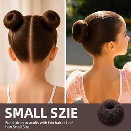 7 piezas de moños de ballet marrones en 4 tamaños, máquina para hacer moños para mujeres, donas para el cabello