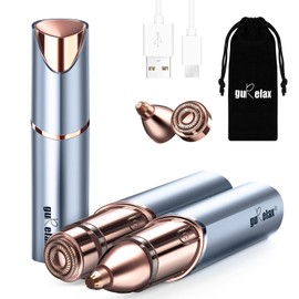 gurelax Facial Hair Removal for Women, Flawless Facial Hair Remover Eyebrow Trimmer, 2-in-1 Face Shaver for Face, Lip, Chin, Eyebrows, Peach Fuzz