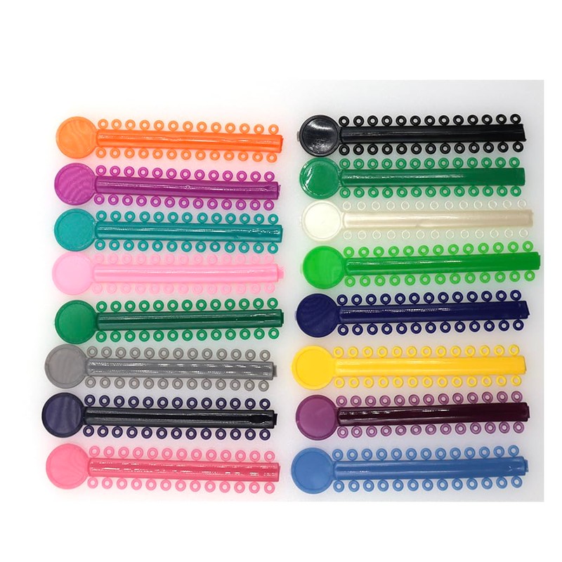 RUCYAI 1040Pcs Dental Orthodontic Braces Ligature Ties Elastic Rubber Bands
