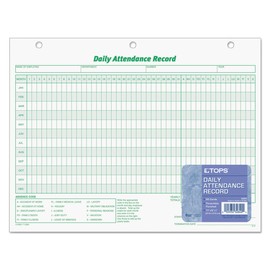 TOPS 3284 Daily Attendance Card, 8 1/2 x 11 (Pack of 50 Forms)