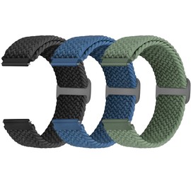 19 mm Braided Solo Loop Nylon Sports Bracelet Compatible with Willful/ YAMAY/ Letsfit/ LETSCOM/ TEMINICE/ LIFEBEE/ Lintelek ID205 ID205L ID205G ID205S ID205U, for Women and Men