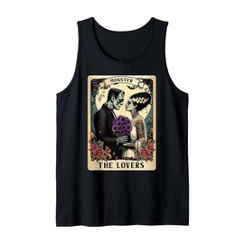 The Monster Frankenstein and Bride The Lovers Tarot Card Tank Top