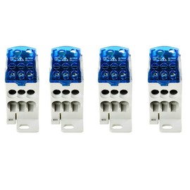 4PCS Positions Screw Terminal Strip Blocks with CoverJunction Box Branch Box din Rail Terminal Block Wire Box Computer Room Cabinet Wire Splitter Connector (160A)