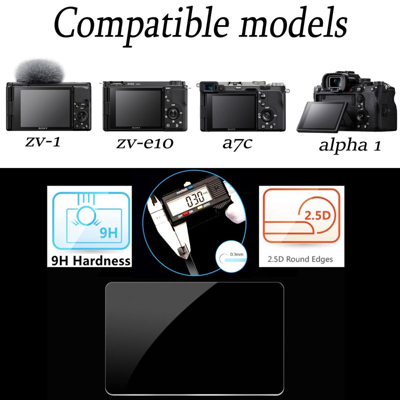 PCTC Screen Protector fit for Sony alpha 1 a7II A7III