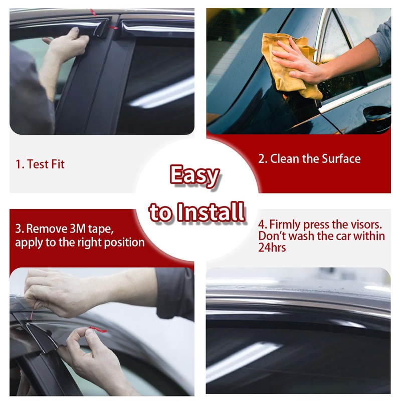 DimFlux 4PC Rain Guards for 2012-2016 Honda CR-V Window Visors
