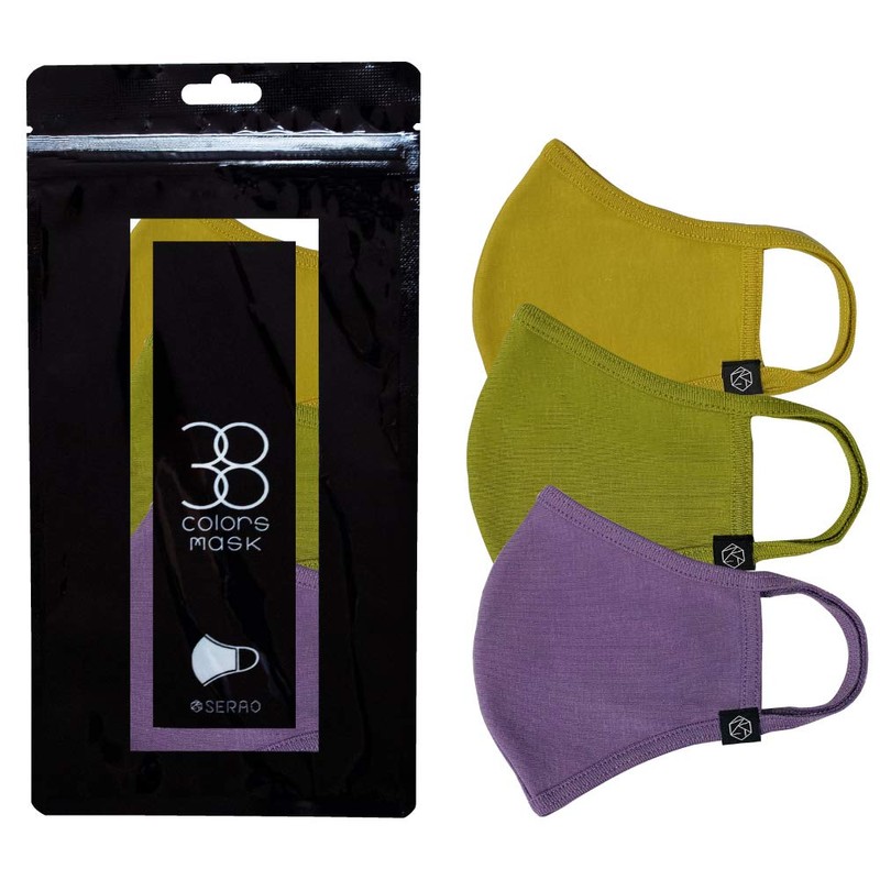 SERAO SRO-NC2 Cotton Mask, 3 Pieces, Japanese Color 2, Spicy,