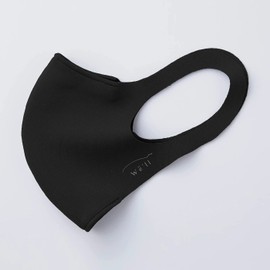 We'll Comfit MASK Double Layer Mask (1 Mask Body + 1 Filter) (16 Colors / 4 Sizes Total) All Seasons, Small Face, Pollen, Washable, Made in Japan (BLACK, L)