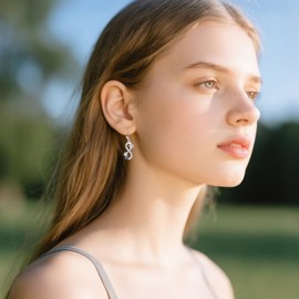 SHEAISRS Paw Print Earrings For Women Sterling Silver Heart Infinity Animal Dangle Drop Earrings Paw Jewelry For Women