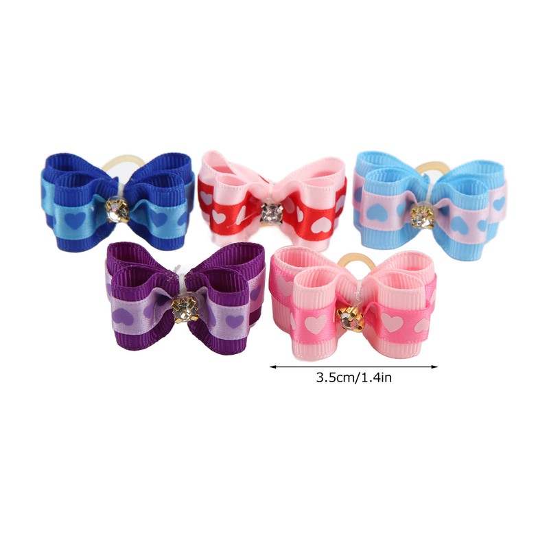 20pcs Pet Hair Bows Dog Grooming Bows with Rubber Bands