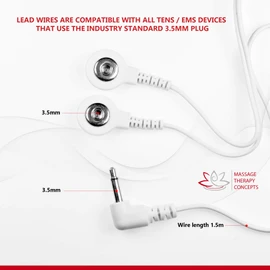 Tens Replacement Lead Wires - Two Snap Connectors (2 Pack)