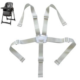 High Chair Straps Replacement,Universal 5 Point High Chair Harness Straps Adjustable Sturdy Safety Strap Belt (Grey)