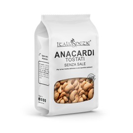 Anacardi Tostati non Salati interi 400 g, Tostati, non salati, senza conservanti. Anacardi senza sale qualità Extra. Frutta secca di primissima scelta. Italia Spezie