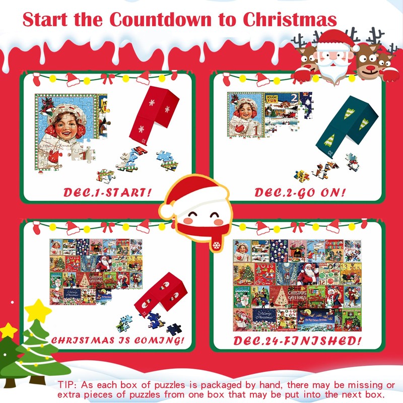 Lihome Advent Calendar Puzzle for Adults 2024, 1008-Piece Christmas Countdown