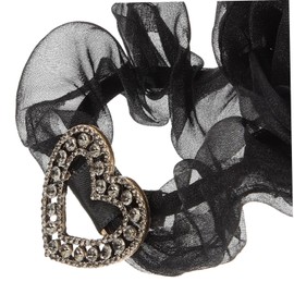 TOVINANNA 5pcs Heart-shaped Bow Hair Scrunchies Comfortable Elastic Hair Ties for Ponytails for Girls and Women Great for Parties Weddings and Daily Life