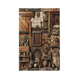 Lhdlnn Vintage Rustic Country Single Blank Light Switch Cover Decorative Farmhouse Brown Wall Plate 1 Gang Switchcover Electrical Faceplate for Kitchen Bathroom Bedroom 5'' x 3''