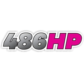 486HP Light Grey Black White Hot Pink Full Color Vinyl Decal Sticker Race Car JDM Turbo Diesel Truck 5.0L Coyote Horsepower