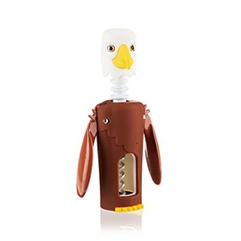 TRUE ZOO Bald Eagle Winged Corkscrew Soft-Touch Wine Bottle Cork Opener Remover Kit Portable Waiters Use, Set of 1