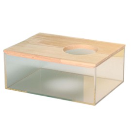 Baoblaze Hamster Sand Bath Container, Acrylic Shower and Digging Room Litter Box for Mice Lemming Gerbils, Rectangle S