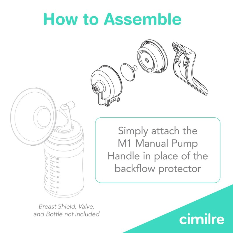 Cimilre M1 Manual Breast Pump Handle, Converts Any Cimilre Collection