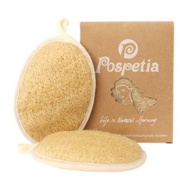 Pospetia Natural Loofah Loofah Scallop Scum Bath Sponge Exfoliating Bath Sponge Beige