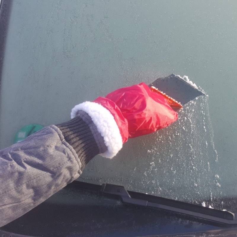 AUPROTEC Ice Scraper Car Windscreen Scraper with Glove, warming soft