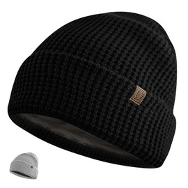 Golden Kocoon®- E-M-F Organic Cotton Beanie with EcoShield™ Tech Bamboo Lyocell Faraday Fabric Silver Liner- Adult Size Hat in Black -5 g, BT, Smart Meters & WiFi- Cocoon Cap