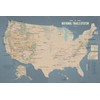 US National Trails System Map 24x36 Poster (Tan & Slate