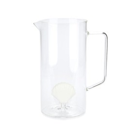 balvi Jug Atlantic Shell Colour White Handmade from Borosilicate Glass 1.3 L