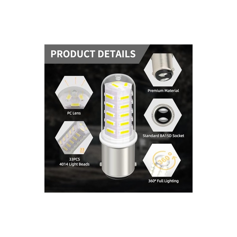 ULITECO 12V LED RV Camper Interior Light Bulbs - 5PCS