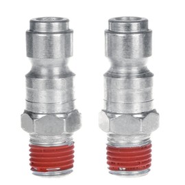 WYNNsky Automotive Air Plug Set, 3/8 Inch Body Size, 1/4 Inch NPT Male Threads Size, 2 Pieces Steel Air Compressor Accessories Fittings