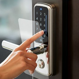 Door Lock Anti-Fingerprint Film (Low-Reflection Premium, Universal Security Sticker) Film 3ea