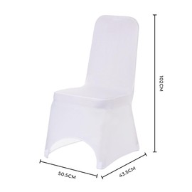 Trimming Shop 1pc White Spandex Polyester Chair Covers Dining Room Chair Covers Protector Removable Washable Slipcovers for Wedding Birthday Banquet Hotel Party Decoration
