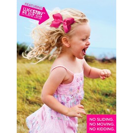 Wee Ones Girls' Crepe Satin Hair Bow with Grosgrain Underlay and Plain Wrap Center on WeeStay No-Slip Hair Clip, Mini, Lt Pink