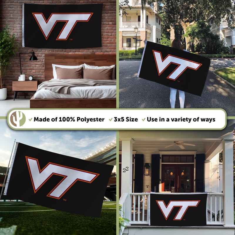 Desert Cactus Virginia Tech Flag Hokies VT Flags Banners 100%