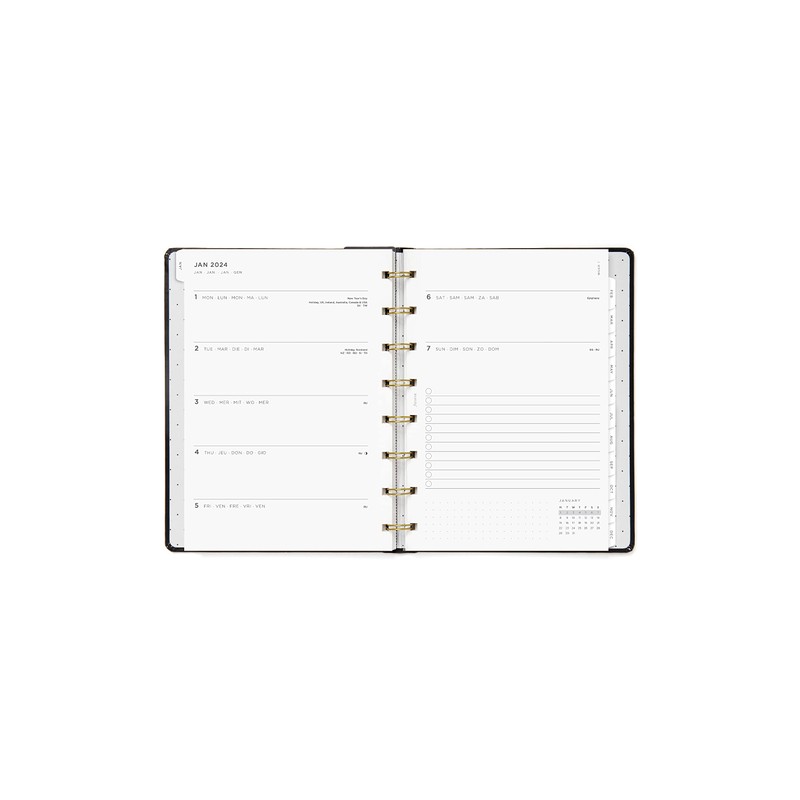 Filofax A5 2024 Planner - Moonlight black