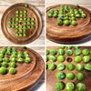 Solitaire Wooden Board Game with Green Goblin Glass Marbles 22cm