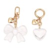 AUMEY Clear Transparent Bow & Heart Purse Charms 2 Pack,