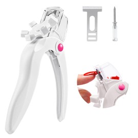 MelodySusie Nail Clippers for Acrylic Nails, White Adjustable Stainless Steel Acrylic Nail Clippers, Professional Rotary Nail Cutter for False Nail Tips, Manicure Nail Salon Tool